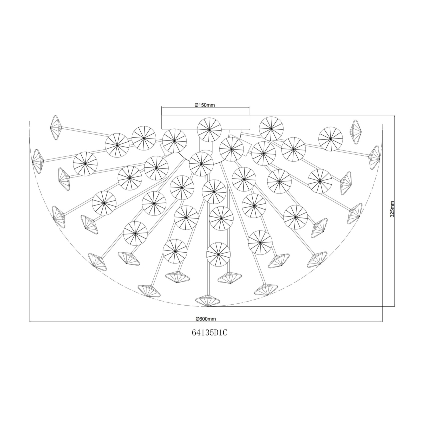 Globo - Стельовий LED світильник 6xG9/3,5W/230V діаметр 60 см глянцевий хром
