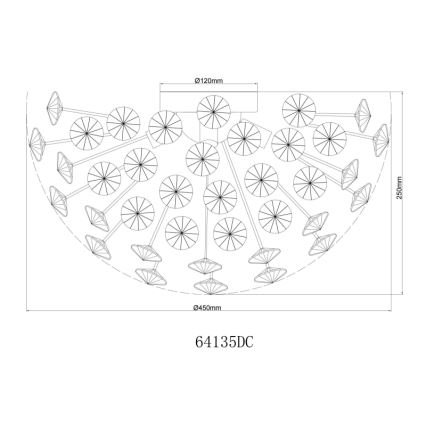 Globo - Стельовий LED світильник 4xG9/3,5W/230V діаметр 45 см глянцевий хром