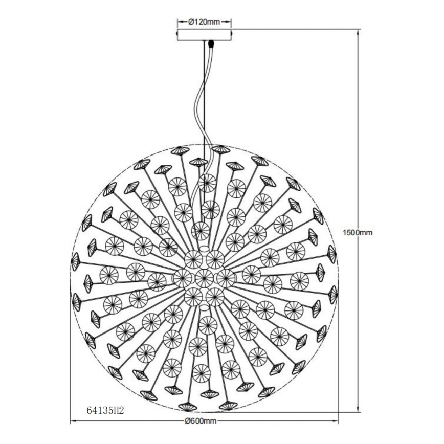 Globo - LED-люстра на тросе 9xG9/3,5W/230V золотая