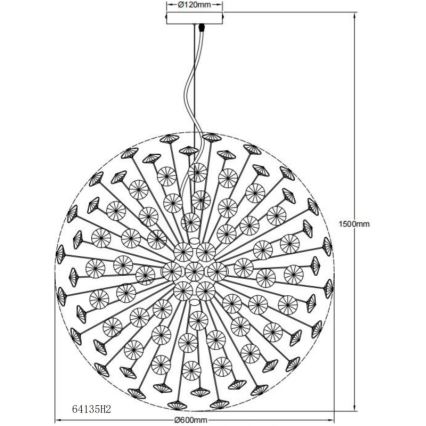 Globo - LED-люстра на тросі 9xG9/3,5W/230V золота