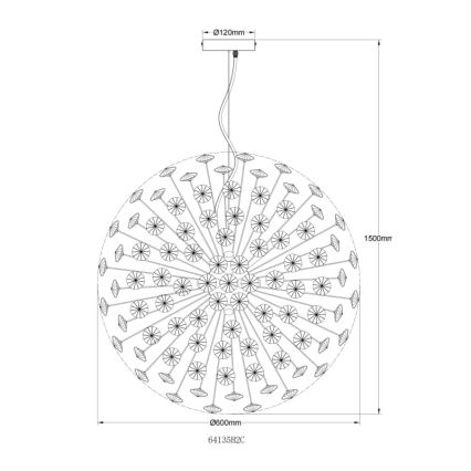 Globo - LED-люстра на тросі 9xG9/3,5W/230V, діаметр 60 см, глянцевий хром