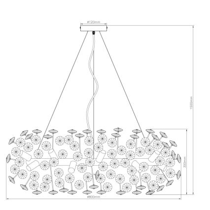 Globo - LED кришталева люстра на тросі 20xG9/3,5W/230V