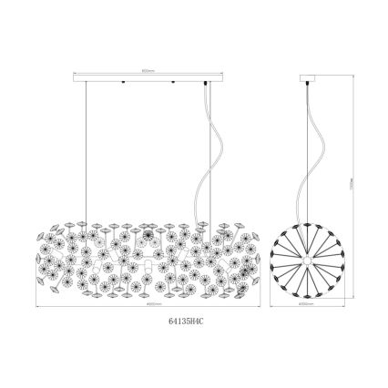 Globo - LED люстра на тросі 12xG9/3,5W/230V полірований хром
