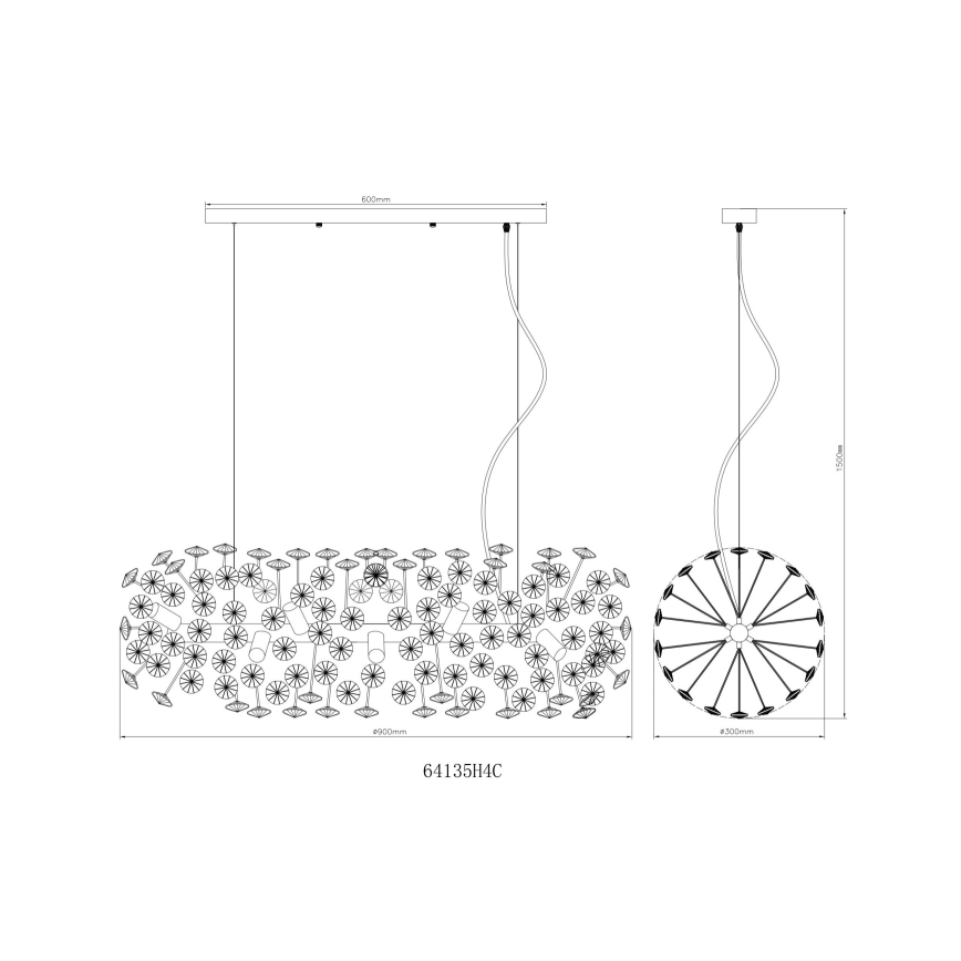 Globo - LED люстра на тросі 12xG9/3,5W/230V полірований хром
