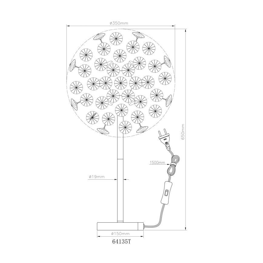 Globo - Светодиодная настольная лампа 8xG9/3,5W/230V золотистый