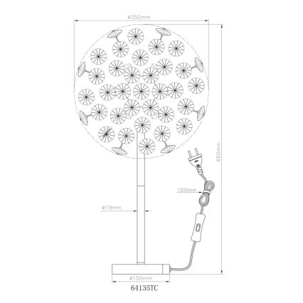 Globo - Светодиодная настольная лампа 8xG9/3,5W/230V блестящий хром