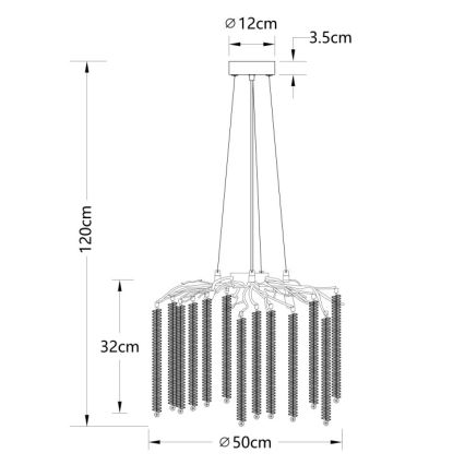Глобо - ЛЕД люстра на тросі 6xG9/8W/230V