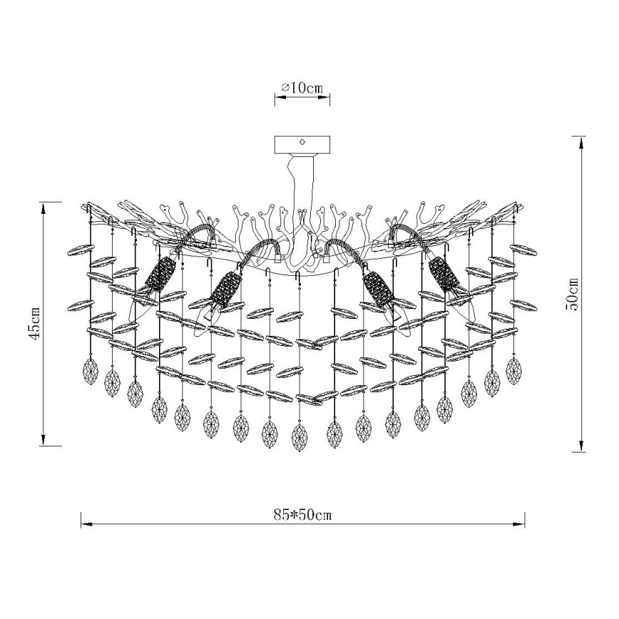 Globo - Люстра на штанзі 7xE14/40W/230V срібляста