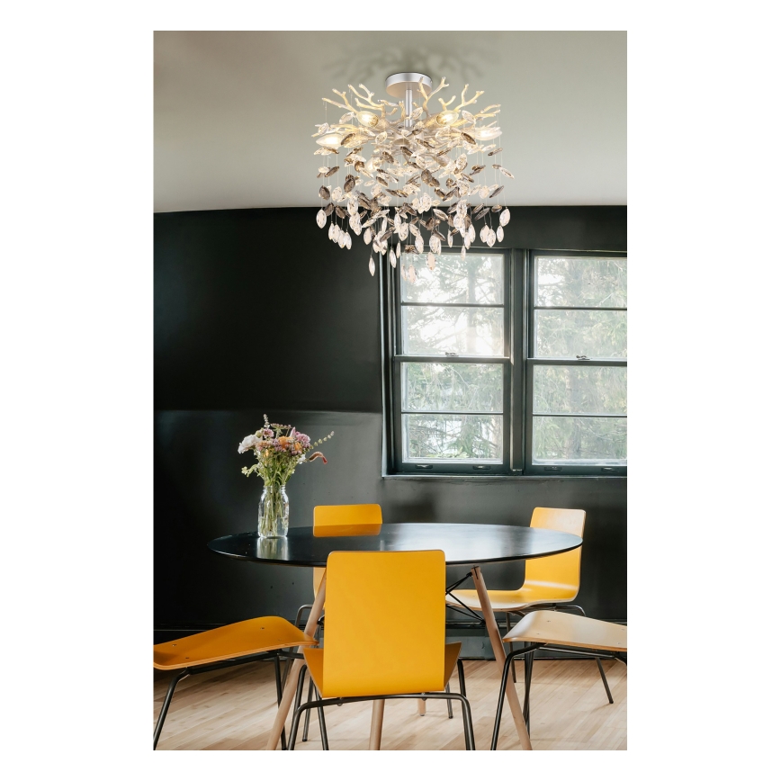 Globo - Люстра на штанзі 6xE14/40W/230V, срібляста