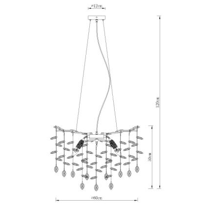 Globo - Підвісна люстра на тросі 8xE14/40W/230V золота