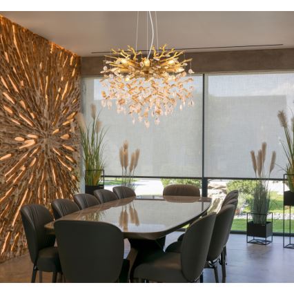 Globo - Подвесная люстра на тросе 8xE14/40W/230V золотая