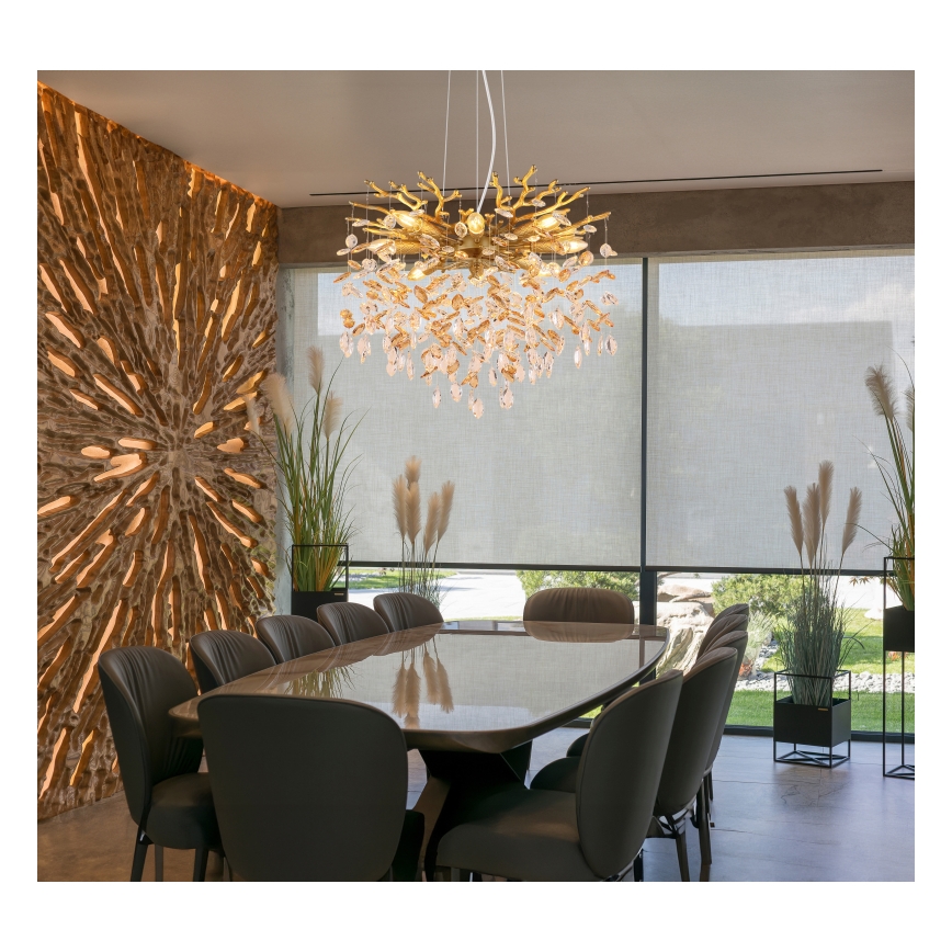 Globo - Подвесная люстра на тросе 8xE14/40W/230V золотая