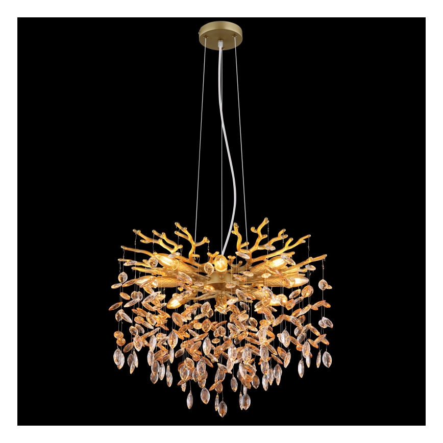 Globo - Подвесная люстра на тросе 8xE14/40W/230V золотая