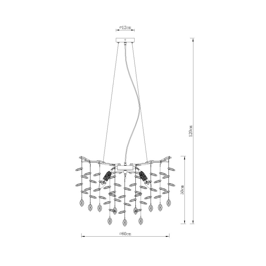 Globo - Подвесная люстра на тросе 8xE14/40W/230V золотая