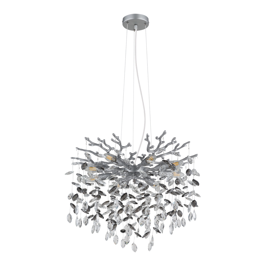 Globo - Подвесная люстра на тросе 8xE14/40W/230V серебристая