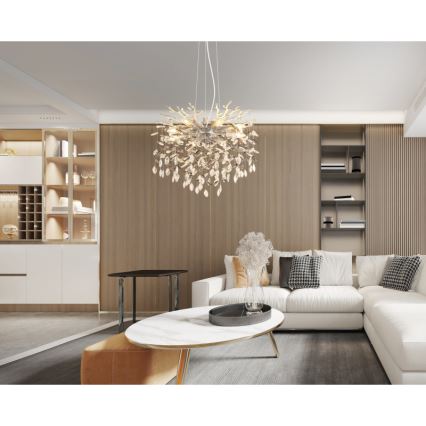 Globo - Люстра на тросі 8xE14/40W/230V срібляста