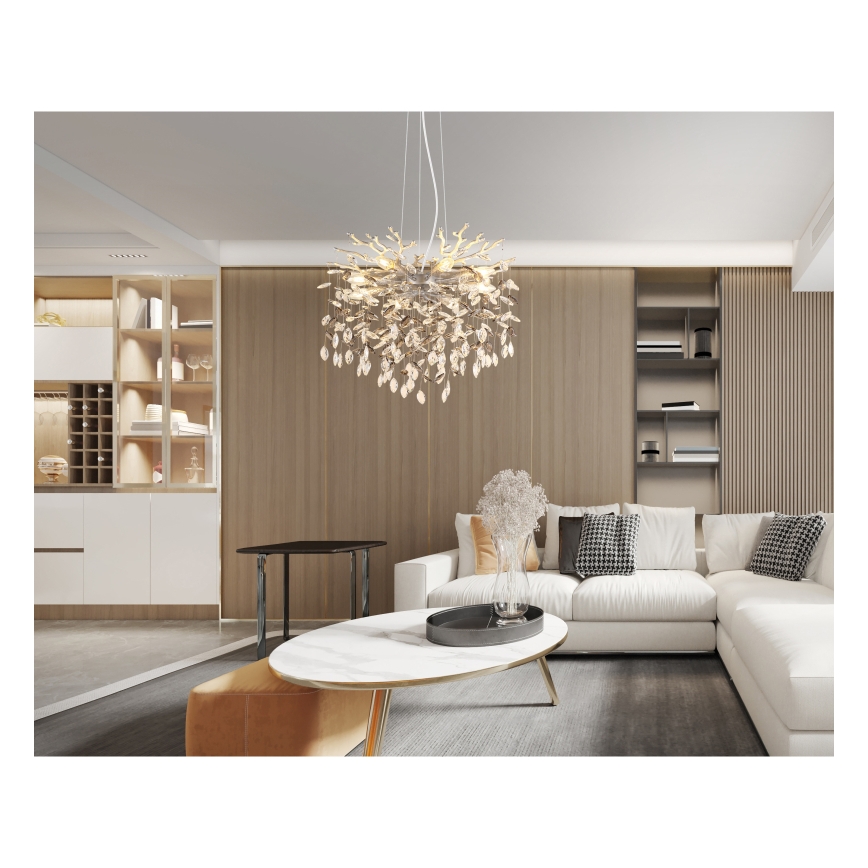 Globo - Люстра на тросі 8xE14/40W/230V срібляста