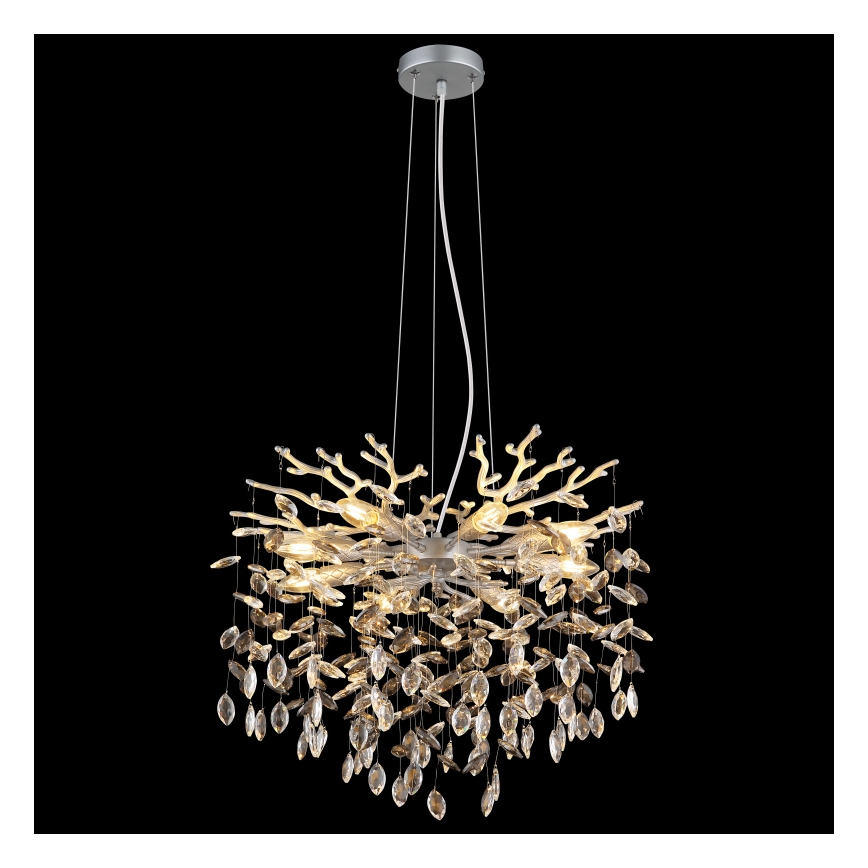 Globo - Люстра на тросі 8xE14/40W/230V срібляста