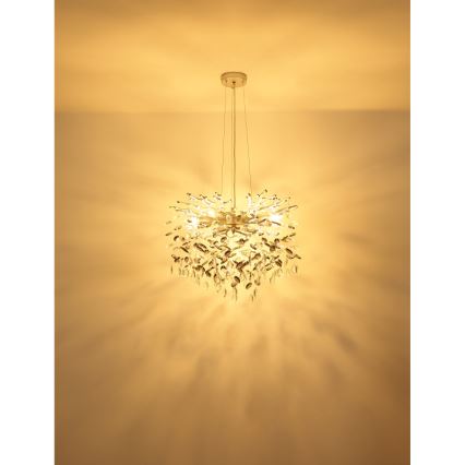 Globo - Люстра на тросі 8xE14/40W/230V срібляста