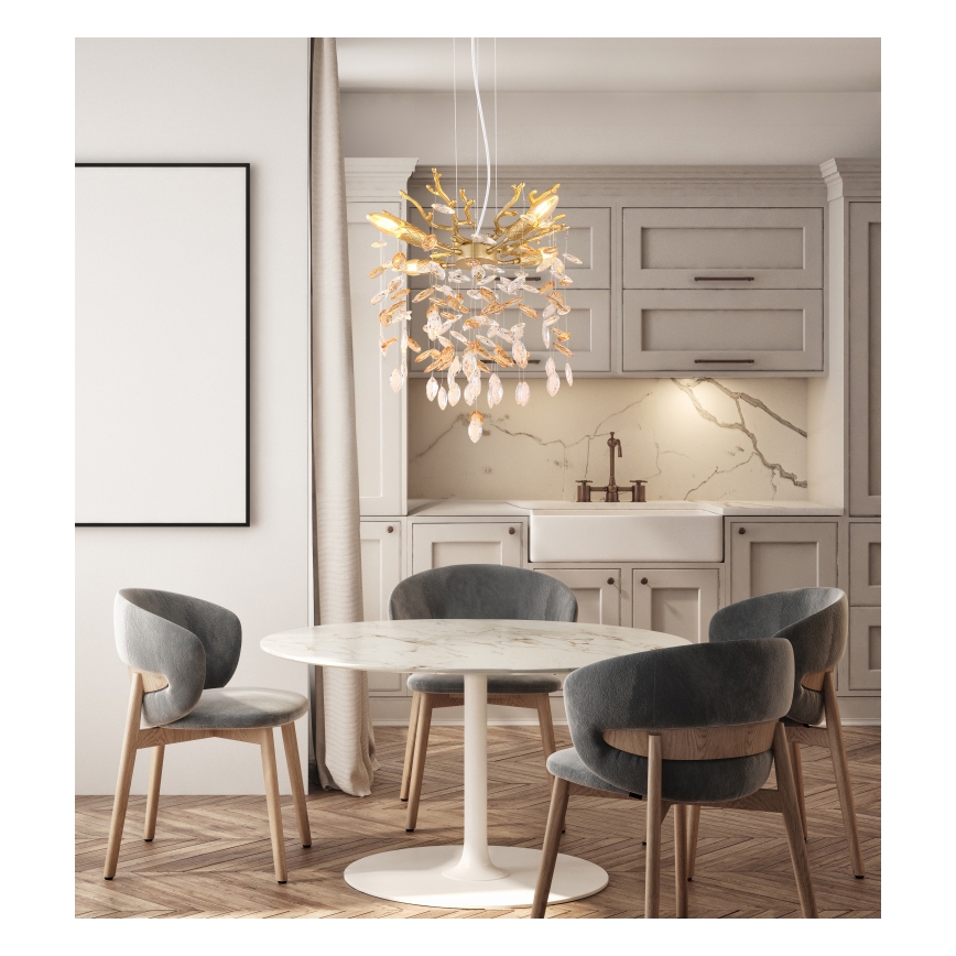 Globo - Подвесная люстра на тросе 4xE14/40W/230V золотая