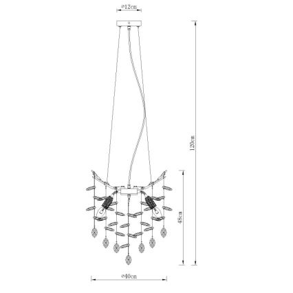 Globo - Подвесная люстра на тросе 4xE14/40W/230V золотая