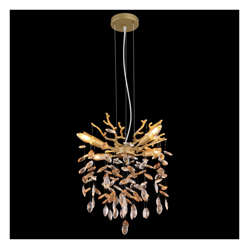 Globo - Люстра на тросі 4xE14/40W/230V золота