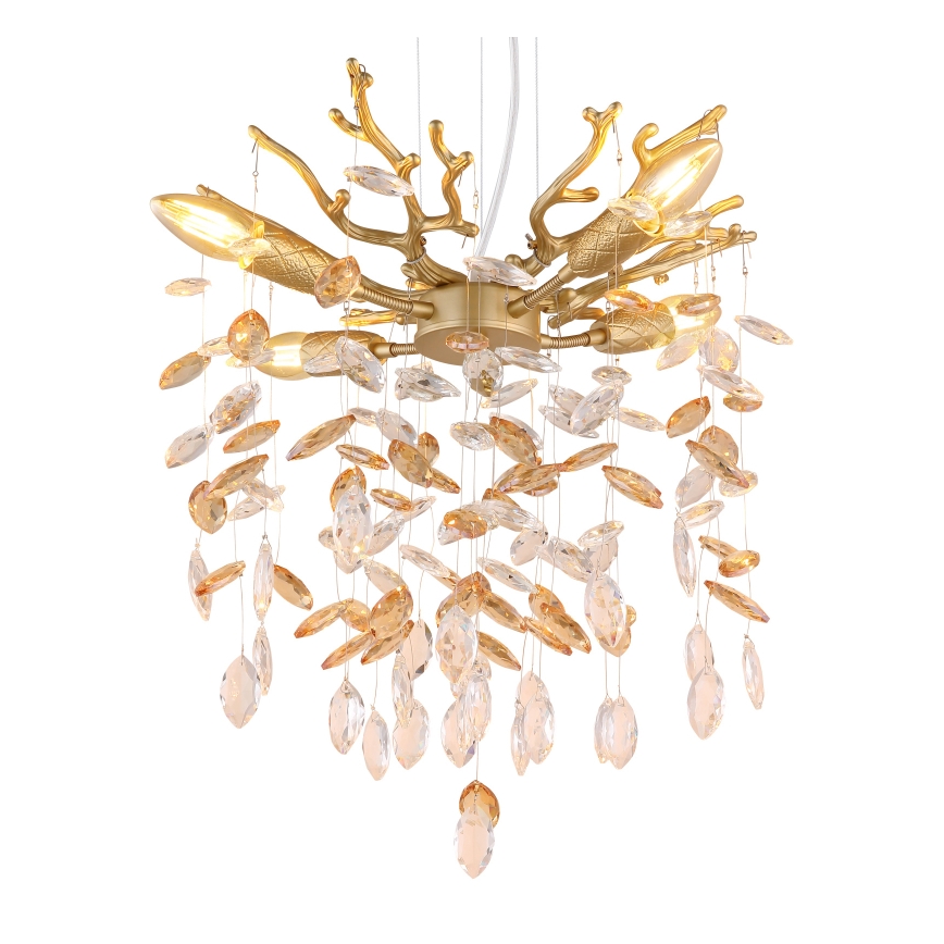 Globo - Люстра на тросі 4xE14/40W/230V золота