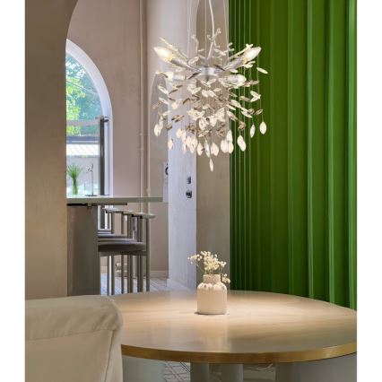 Глобо - Люстра на тросі 4xE14/40W/230V срібляста