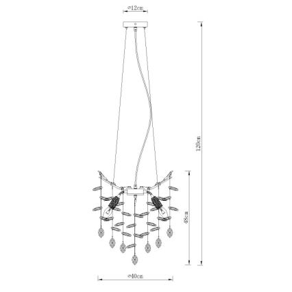 Globo - Люстра на тросе 4xE14/40W/230V серебристая
