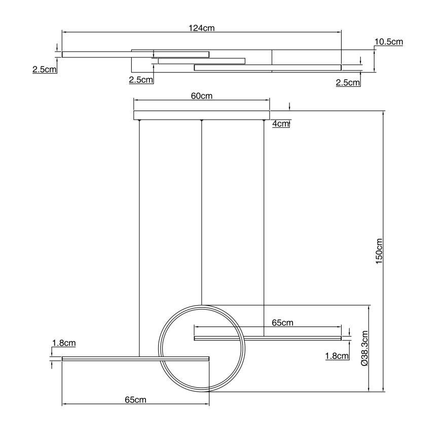 Globo - Светодиодная подвесная люстра с регулированием яркости LED/50W/230V + дистанционное управление
