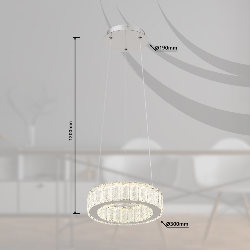 Globo - Светодиодная подвесная люстра с регулированием яркости LED/30W/230V 2700-6000K диаметр 30 см + дистанционное управление