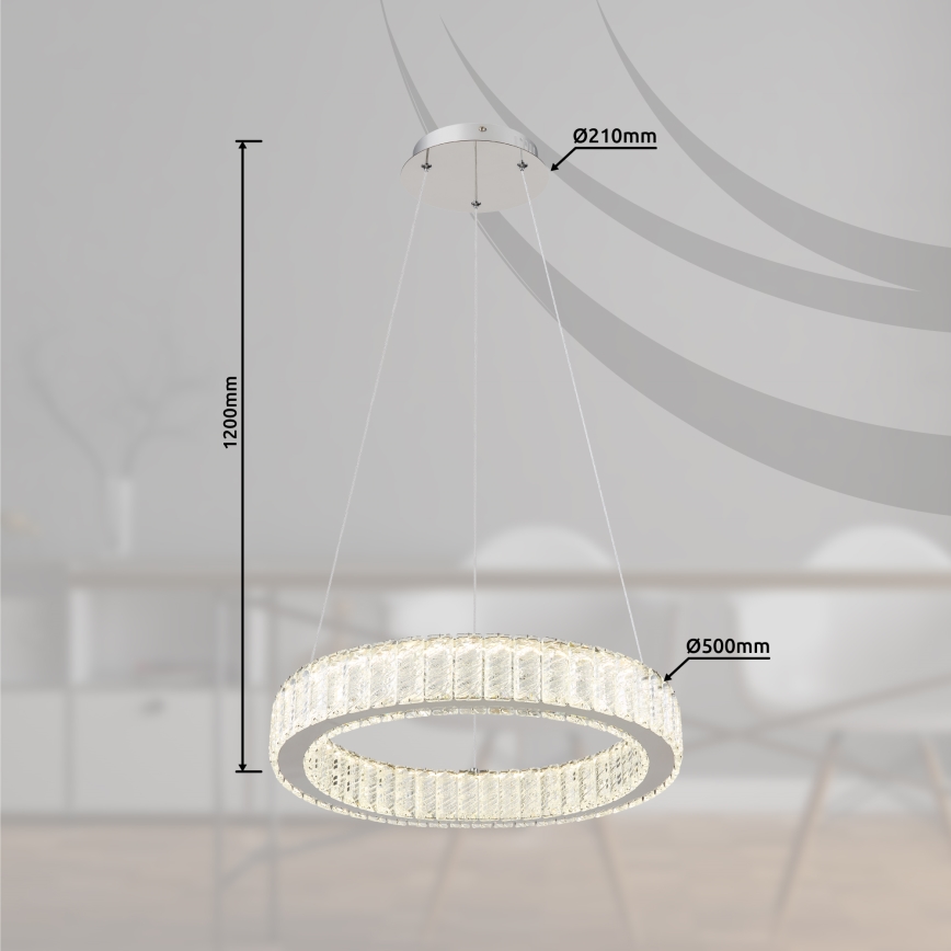 Globo - Светодиодная подвесная люстра с регулированием яркости LED/50W/230V 2700-6000K диаметр 50 см + дистанционное управление