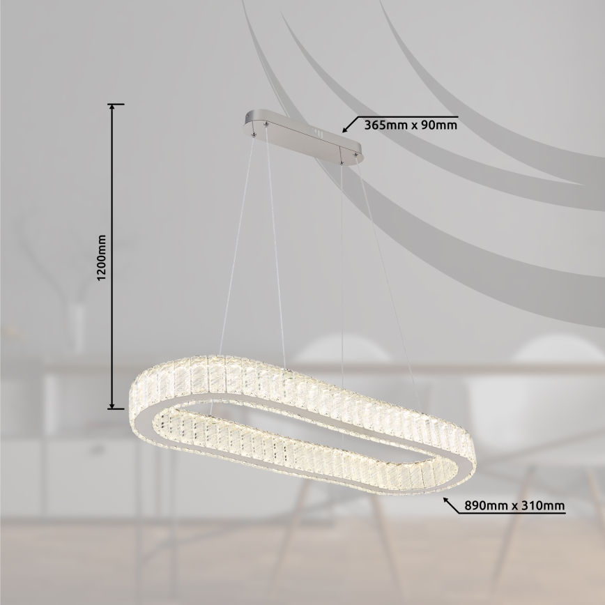 Globo - Светодиодная подвесная люстра с регулированием яркости LED/58W/230V 2700-6000K + дистанционное управление