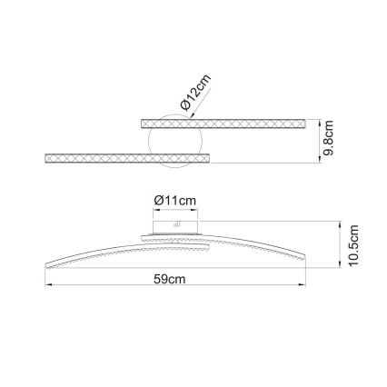 Globo - Пристельова LED люстра для ванної 2xLED/6W/230V IP44