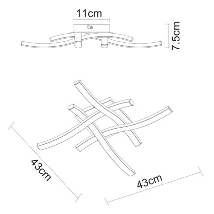 Globo - Пристельова LED люстра 4xLED/5W/230V