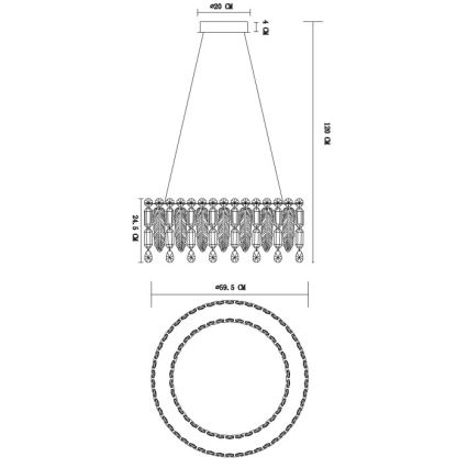 Globo - LED люстра на тросі LED/58W/230V 2700-6000K + пульт дистанційного керування