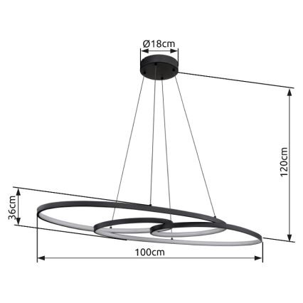 Globo - Светодиодная подвесная люстра LED/39W/230V 2700/4000/6500K
