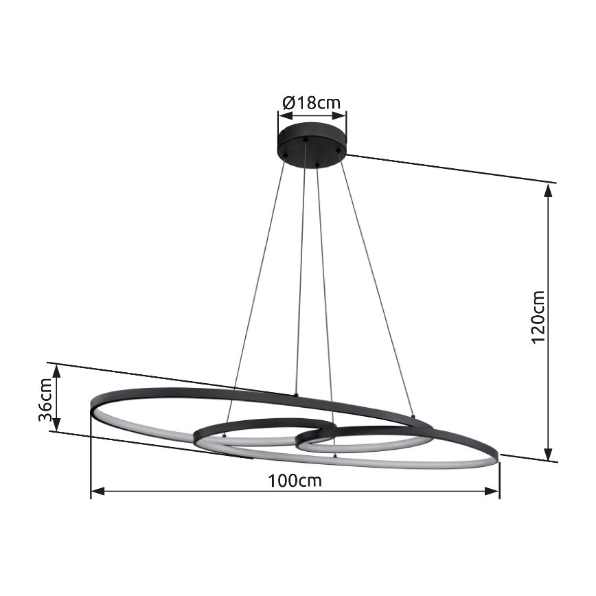 Globo - Светодиодная подвесная люстра LED/39W/230V 2700/4000/6500K