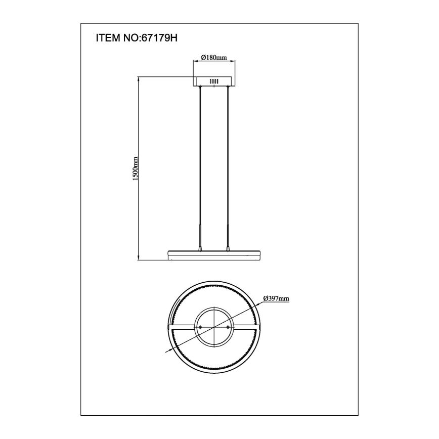 Globo - LED люстра на тросі LED/40W/230V 3000/4000/6000K діам. 39,7 см