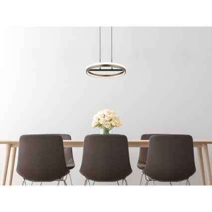 Globo - Светодиодная подвесная люстра LED/40W/230V 3000/4000/6000K диаметр 39,7 см коричневый