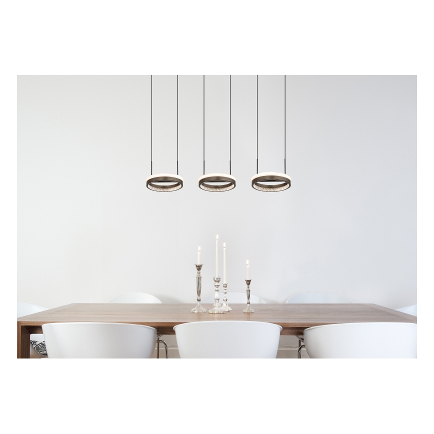 Globo - Светодиодная подвесная люстра LED/40W/230V 3000/4000/6000K коричневый