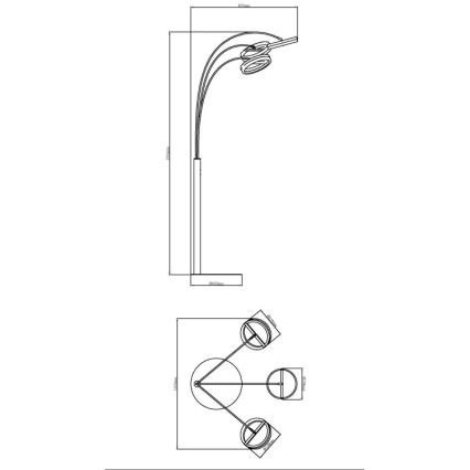 Globo - Диммируемый сенсорный напольный светильник LED/48W/230V 3000/4000/6000K