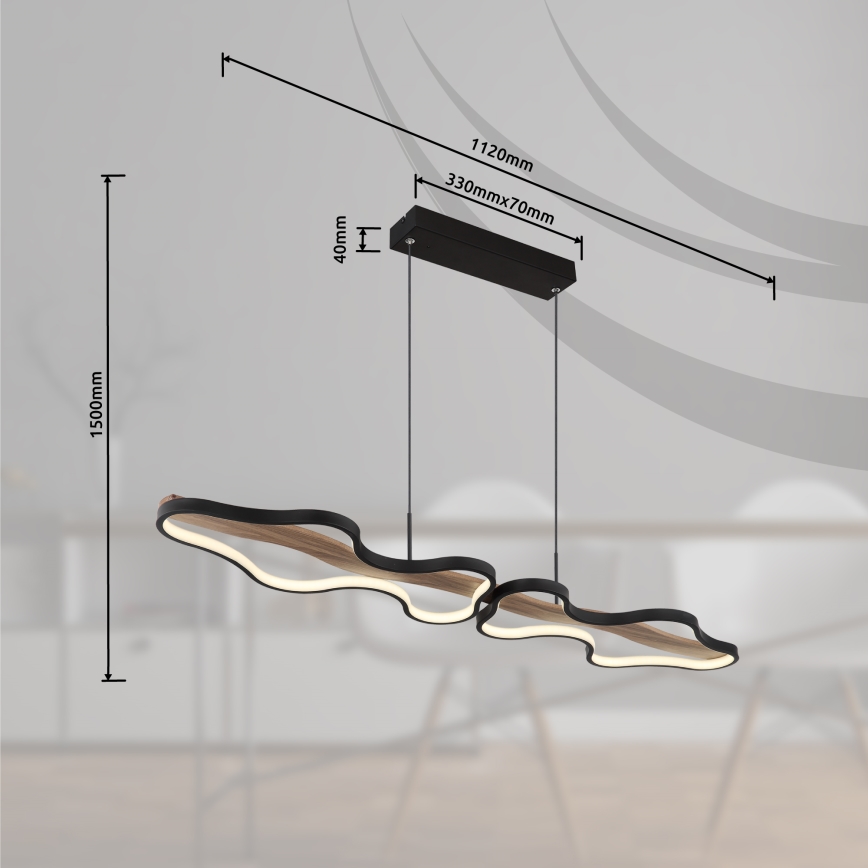 Globo - Светодиодная подвесная люстра с регулированием яркости LED/36W/230V 2700-6000K + дистанционное управление