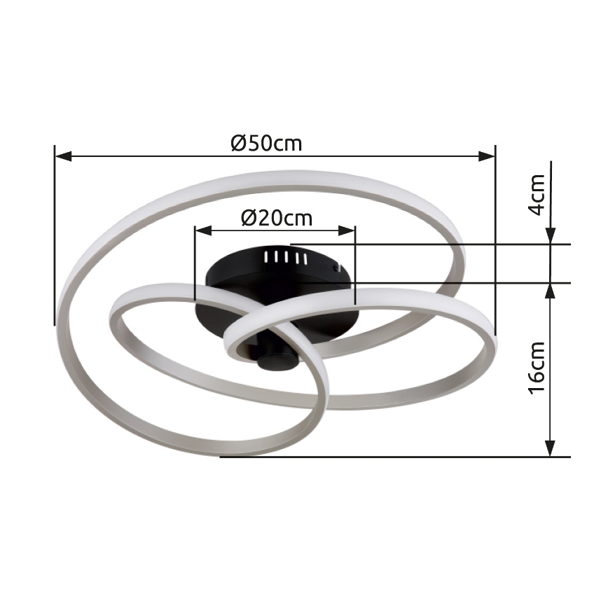 Globo - Пристельова LED люстра LED/40W/230V 3000K матовий хром/чорний