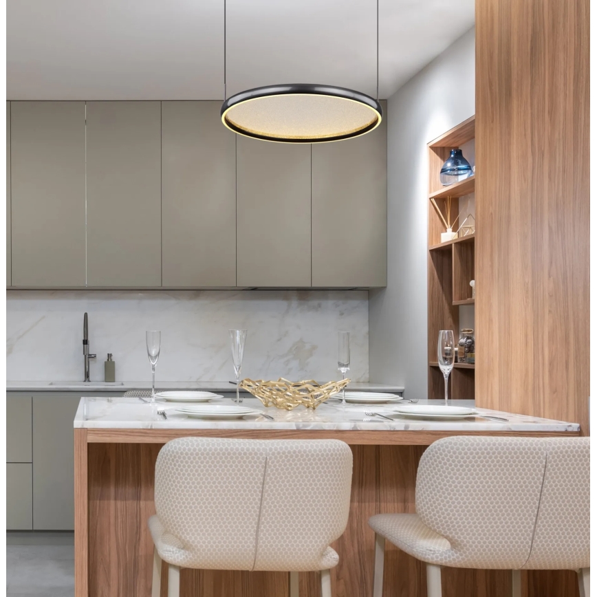 Globo - Світлодіодна підвісна люстра з регулюванням яскравості LED/36W/230V 2700-6000K чорний + пульт дистанційного керування