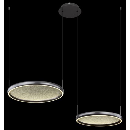 Globo - Світлодіодна підвісна люстра з регулюванням яскравості LED/50W/230V 2700-6000K чорний + пульт дистанційного керування
