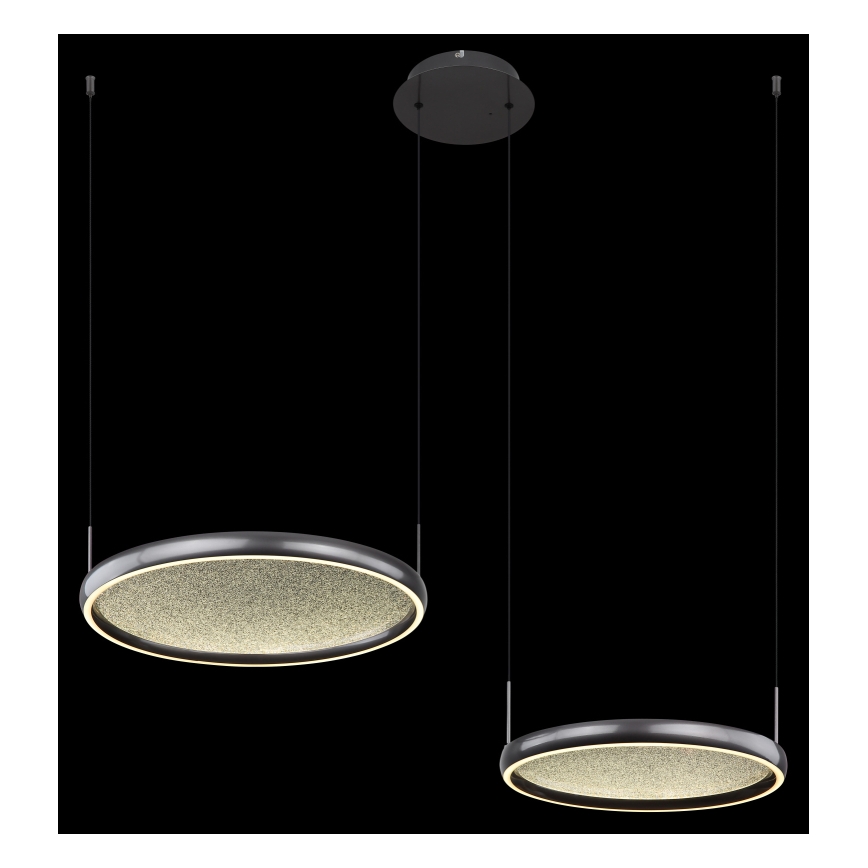 Globo - Світлодіодна підвісна люстра з регулюванням яскравості LED/50W/230V 2700-6000K чорний + пульт дистанційного керування