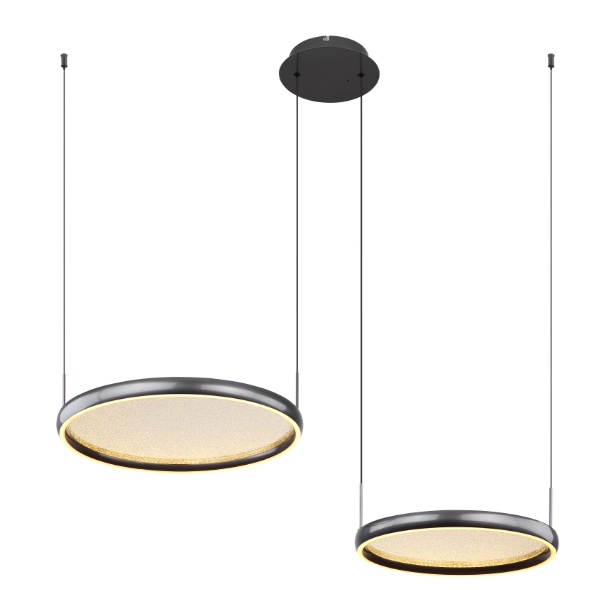 Globo - Світлодіодна підвісна люстра з регулюванням яскравості LED/50W/230V 2700-6000K чорний + пульт дистанційного керування