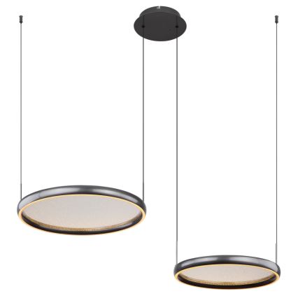 Globo - Світлодіодна підвісна люстра з регулюванням яскравості LED/50W/230V 2700-6000K чорний + пульт дистанційного керування