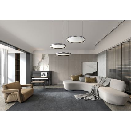 Globo - Светодиодная подвесная люстра с регулированием яркости LED/55W/230V 2700-6000K черный + дистанционное управление